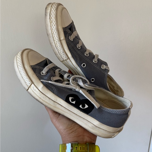 Converse Gray and White Canvas Sneakers - Picture 3 of 12